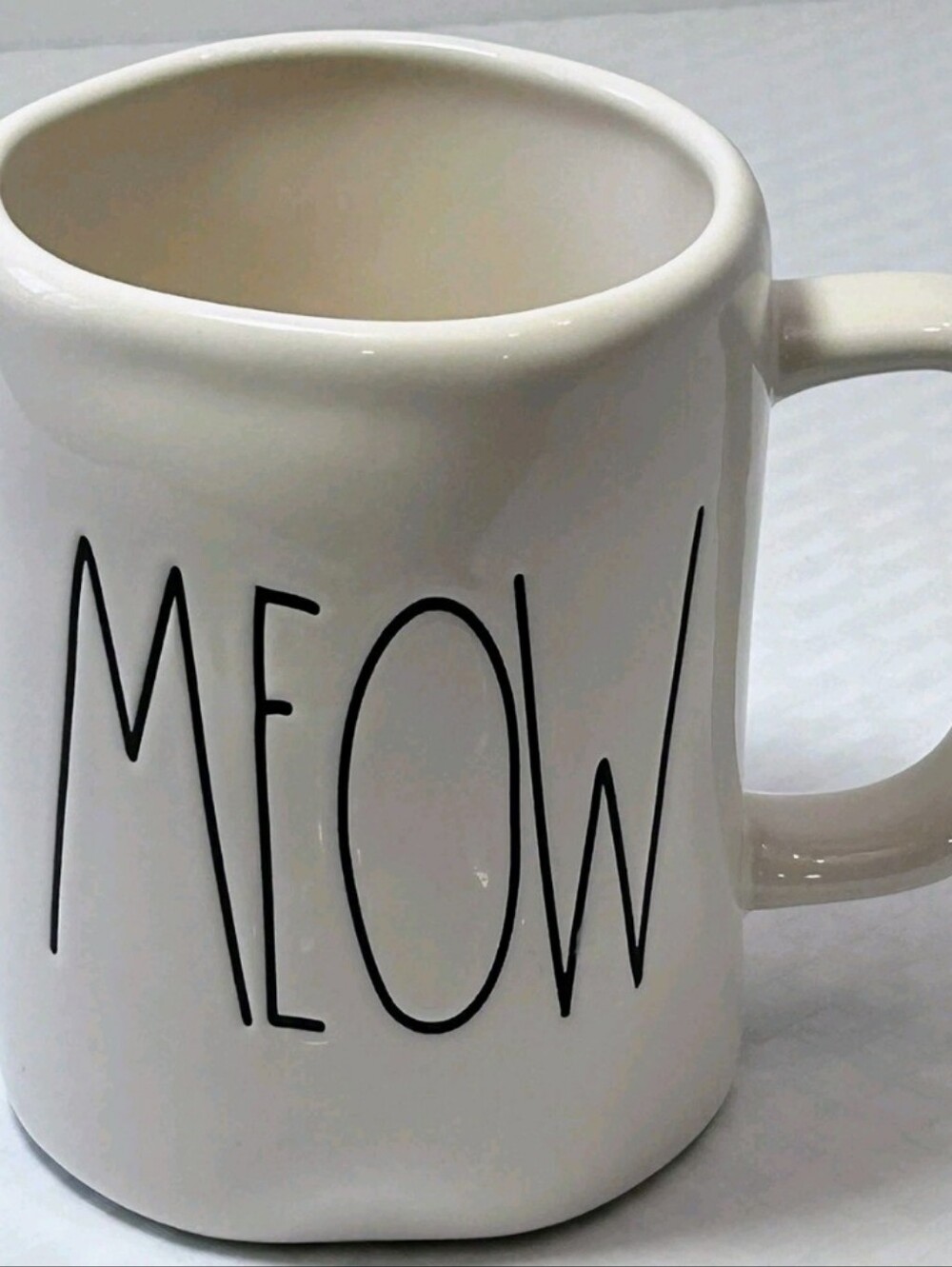 Rae Dunn White MEOW Ceramic Cat Mug
